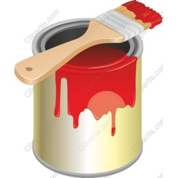 Vibrant Red Paint Can