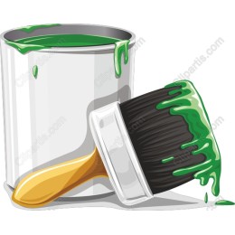 Vibrant Paint Can and Brush