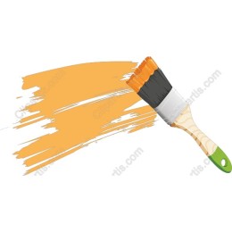 Vibrant Paintbrush and Stroke