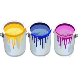 Vibrant Paint Buckets