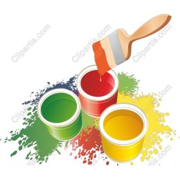 Vibrant Paint Splash with Brush