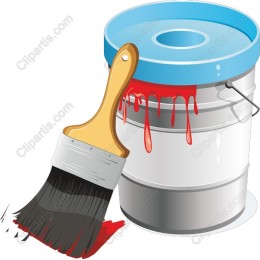 Vibrant Paint Bucket and Brush