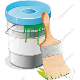 Vibrant Paint Bucket and Brush