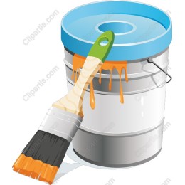 Vibrant Paint Bucket and Brush
