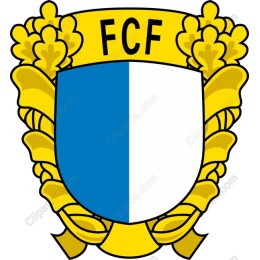 Blue and White Shield Emblem with Golden Details