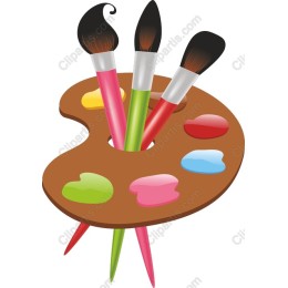 Artistic Palette with Brushes