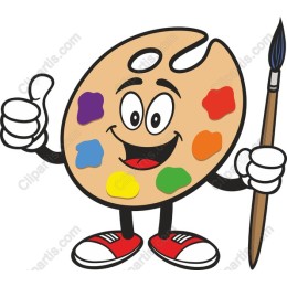 Cheerful Paint Palette Mascot