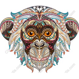 Vibrant Stylized Monkey Face