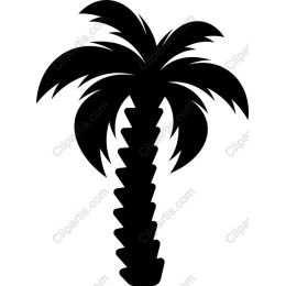 Stylized Black Palm Tree