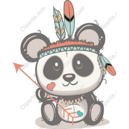 Adorable Panda Character with Headdress