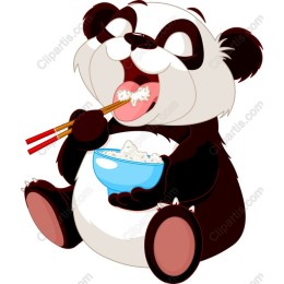 Whimsical Panda Enjoying Rice