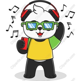 Cool Panda Listening to Music