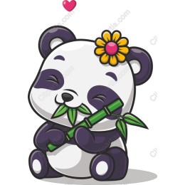 Cute Panda with Bamboo