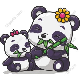 Cute Panda Family