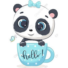 Panda with Coffee Mug