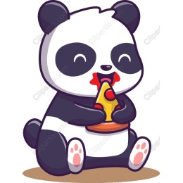 Cute Panda Eating Pizza