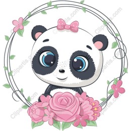 Charming Panda with Roses