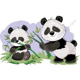 Cute Panda Duo