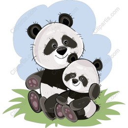Adorable Panda Family
