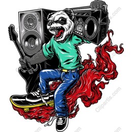 Panda Skateboard Boombox