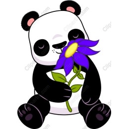 Panda with Flower