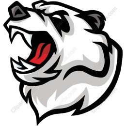 Roaring Polar Bear Head