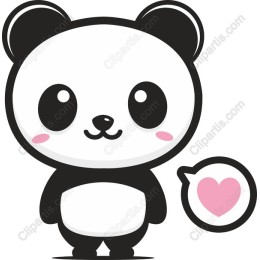 Cute Panda with Heart