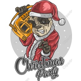 Playful Christmas Gorilla Santa