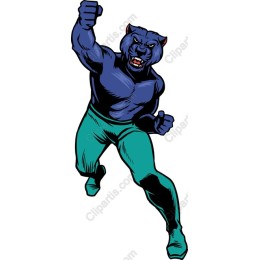 Dynamic Blue Feline Character