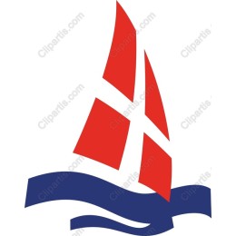 Vibrant Red Sailboat