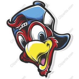 Vibrant Cartoon Woodpecker