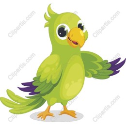 Vibrant Green Parrot