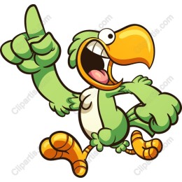 Cheerful Cartoon Parrot