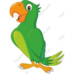 Cheerful Green Parrot