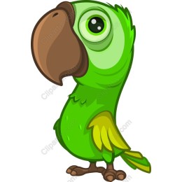 Vibrant Playful Green Parrot