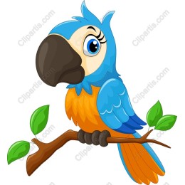 Cheerful Cartoon Parrot