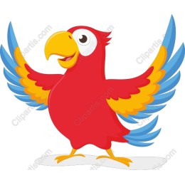 Vibrant Red Parrot
