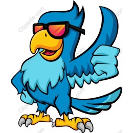 Stylish Blue Bird with Sunglasses