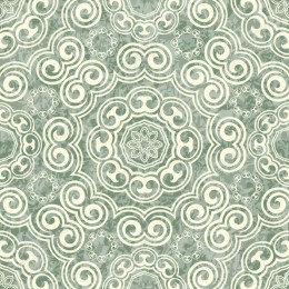 Elegant Green and Cream Swirling Pattern