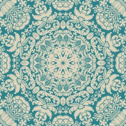 Intricate Teal and Cream Mandala Pattern