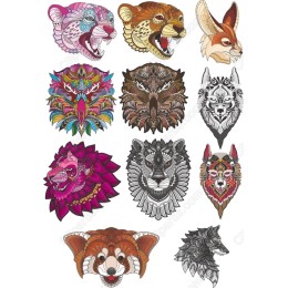 Animal Head Mandala Clipart Bundle