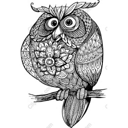 Intricate Owl Clipart - Whimsical