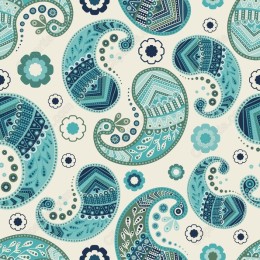 Teal Paisley Elegance Pattern