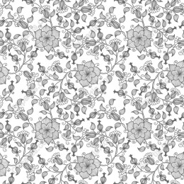 Elegant Floral Pattern - Seamless in Black and White