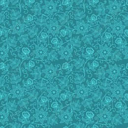 Teal Floral Seamless Pattern