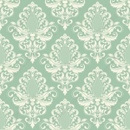 Elegant Mint Green Damask Pattern