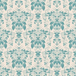 Vintage Floral Pattern - Seamless Teal