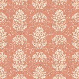 Floral Damask Pattern in Terracotta