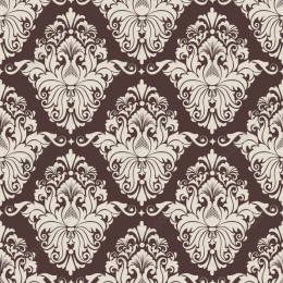 Elegant Damask Pattern in Brown and Cream