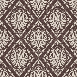 Classic Brown Cream Damask Pattern